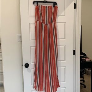 Orange Striped Maxi dress